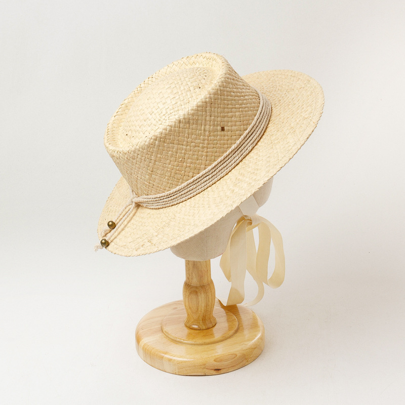 Шляпа из натуральной рафии с широкими полями для детей от солнца