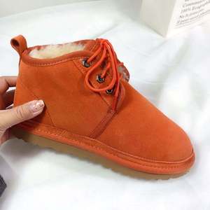 Nuovi Stivali <span class=keywords><strong>da</strong></span> Neve per Coppie, Scarpe Comode in Pelle di Vacchetta e Lana per Uomo e <span class=keywords><strong>Donna</strong></span>, con Fodera Calda in Lana e Suola in Cotone Tradizionale - Product Image 2