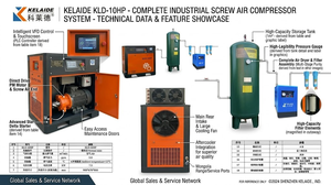 7.5KW 10HP Industrial Screw Air Compressor System with Air Tank and Dryer for <b>Small</b> Factory Use - Product Image 6