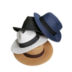 Rơm Giấy Panama Mũ Rộng Vành Mexico Sombreros Kỳ Nghỉ Mùa Hè Bãi Biển Sun Hat Tùy Chỉnh Ribbon In Mũ Rơm