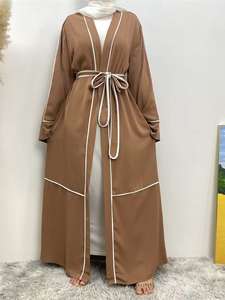 Personalización de Fábrica, Personalización de Logotipo, OEM, ODM, Abaya Musulmana Modesta, Vestido Largo Islámico de Manga Larga, Abaya Musulmana Abierta, Túnica Larga - Product Image 4