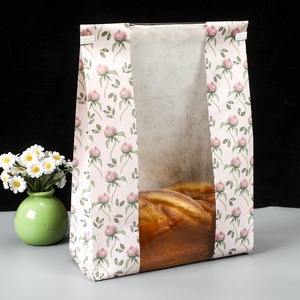 Custom <b>bread</b> packaging <b>bags</b> baguette sourdough <b>bread</b> paper <b>bag</b> with tabs bakery pastry window cookies <b>bag</b> baking chocolate chip - Product Image 5