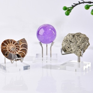 Vàng kim loại cánh tay rõ ràng Acrylic khoáng sản khối hiển thị đứng giá vẽ với cơ sở - Product Image 4