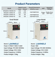 Variateur de fréquence VFD monophasé 220V à commande vectorielle 3KW avec TUBE UNIQUE 13A pour moteur AC