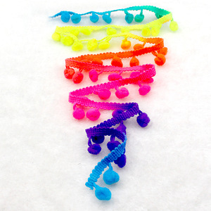 20 yard/pcs Hot Bán mùa hè phong cách không gian nhuộm Craft cầu vồng màu Pompom <span class=keywords><strong>TRIM</strong></span> Ribbon cho quần áo hat - Product Image 3