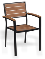 Chaise de table en bois, meuble d'extérieur, de Restaurant, avec cadre métallique, siège de jardin et salle à manger en bois, Style nordique