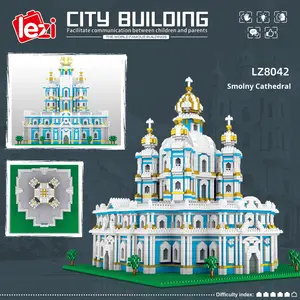 8042 <span class=keywords><strong>Cathédrale</strong></span> de Smolny 8051 Tour d'angle Blocs de construction 8192 Empire State Building Plastique 40 pièces Jouets éducatifs DIY - Product Image 3