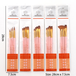 Lot de 4 pinceaux d'artiste personnalisables avec logo, manche en bois, poils en nylon pour aquarelle, acrylique et <span class=keywords><strong>peinture</strong></span> à l'huile - Product Image 5