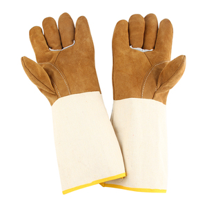 Gants <span class=keywords><strong>de</strong></span> <span class=keywords><strong>soudeur</strong></span> - Gants <span class=keywords><strong>de</strong></span> soudage électrique - Protection du travail résistante à l'usure - Cuir <span class=keywords><strong>de</strong></span> vachette anti-brûlure spécial - Longueur allongée - Product Image 1