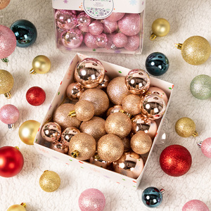 High Quality 3/4/5cm Colorful Christmas Ball Set Square Boxed <b>Home</b> Party Tree Decorations Wholesale Shopping Hangings Ornament - Product Image 5