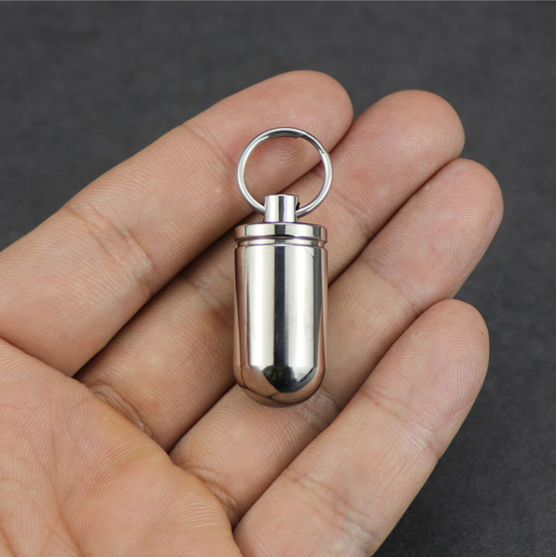 Factory Titanium Alloy Portable Small Medicine Bottle Sealed Waterproof Pill Bottle Outdoor Cartridge Capsule Medicine Box