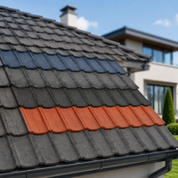 Tuile de toiture métallique ondulée moderne en acier revêtu de pierre – Ignifuge et étanche pour immeubles d'appartements et villas