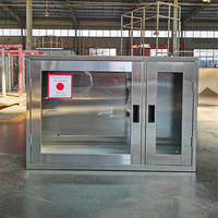 Armoire moderne à double porte en acier inoxydable pour extincteur d'incendie en métal et enrouleur de tuyau pour centre commercial, hôtel, salle de sport, appartement