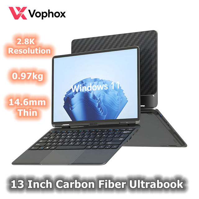 Custom 13 Inch Carbon Fiber Laptop Intel N150 2.8K IPS Screen Ultrabook Business Facial Recognition Notebook Ordinateur Portable