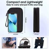 Sac de rangement durable à double couche pour accessoires électroniques, chargeur de téléphone portable, câble de données, avec fermeture éclair