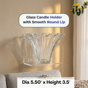 Porte-bougie en verre fait main avec verre coloré et design résistant à la chaleur pour la décoration de Noël - Product Image 4