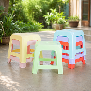 <b>Stool</b> Lightweight Stackable Durable Backless Seat PP Plastic Eco-Friendly Modern Seating Furniture for Living Room Apartment - Product Image 2