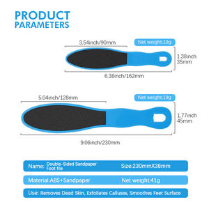 Meuleuse de pieds exfoliante professionnelle lime à pied en papier de verre Double face lime à pied en plastique avec logo personnalisé - Product Image 6