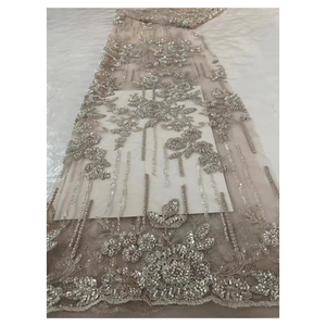 Hiện đại mới nhất custom-Made Wedding Dress Bead Ống thêu vải mới handmade Bead vải ren thêu Net - Product Image 1