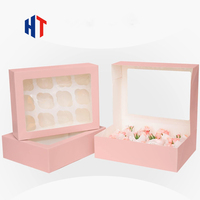 Vente Directe Usine Mini Boîtes à Cupcakes Pliables à Logo Personnalisé avec Fenêtre Transparente