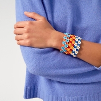 Bracelet élastique en alliage plaqué or avec breloque arc-en-ciel en zircon style bohème pour femmes et hommes – Collection Factory Outlet
