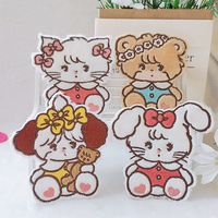 Kawaii borduurwerk eco-vriendelijke PVC cartoon pluche konijn kat beer patch voor tas telefoonhoesje decoratie