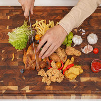 Planche à découper en bois de qualité supérieure FLYWOD, tendance, pour cuisine et boucherie, en bois massif à grain traversant