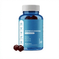Gummies d'Ashwagandha Véganes Saveur Baies Mixtes Complément Alimentaire 60 Gummies par Bouteille Soulagement du Stress Soutien au Sommeil Marque Propre OEM