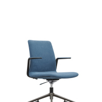 Chaise de bureau pivotante haut de gamme de style minimaliste moderne en cuir PU, réglable en hauteur, avec structure en aluminium pour usage commercial