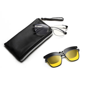 Lunettes de soleil magnétiques pour femmes, monture en acier inoxydable, verres TAC, protection anti-UV, polarisées, protection contre la lumière bleue, ensemble miroir 6312 - Product Image 1