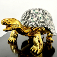 Escultura de Tortuga de Dólar de Arte Pop, Estatua de Tortuga de Dibujos Animados Galvanizada de Alta Calidad Personalizada de Fábrica, Decoración para el Hogar