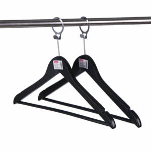 Cintres en <span class=keywords><strong>bois</strong></span> <span class=keywords><strong>antivol</strong></span> de couleur noire pour hôtel avec anneau pour <span class=keywords><strong>cintre</strong></span> de costume - Product Image 3