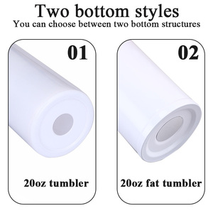 Tumbler Isolato in Acciaio Inox da 20 oz, Bianco, Sottile e Dritto per Sublimazione, con Cannuccia - Product Image 4
