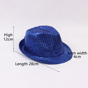 Sombrero Fedora con Lentejuelas Luminosas, Estilo Jazz, Accesorio <span class=keywords><strong>de</strong></span> Fiesta para Conciertos, Cumpleaños, Espectáculos, Halloween, Navidad, Regalo para Adultos y Niños - Product Image 3