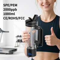 Carafe Générateur d'Eau à Hydrogène Moléculaire 1L, Technologie SPE PEM, 2000PPB, Machine à Eau H2 Haute Pureté pour la Maison