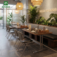 Tables et chaises de café en bois en gros d'usine, sièges de restaurant, ensembles de mobilier commercial, design moderne, respectueux de l'environnement