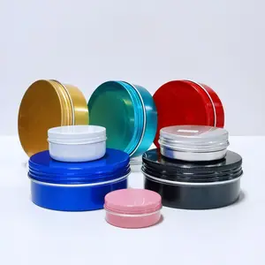 Wholesale Color Metal Custom Cosmetic Round Tin Jar Container 30ml Aluminum Packaging Cosmetic Jars