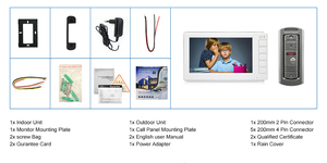 7-inch màu video Cửa Điện thoại Interphone với Night Vision Camera Home <span class=keywords><strong>Security</strong></span> video chuông cửa sinh trắc học kiểm soát truy cập sản phẩm - Product Image 6