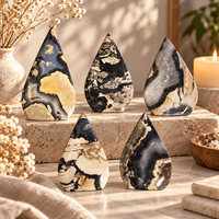 Ornement Goutte d'Eau en Agate Volcanique, Pierre Polie, Pièce de Présentation, Décoration d'Intérieur en Cristal, Cadeau pour Étagère ou Table
