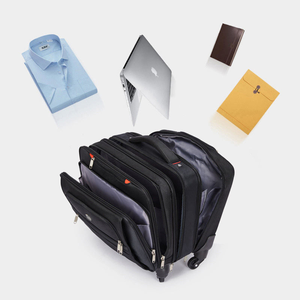 Valise trolley Oxford 18 pouces tendance avec roues universelles, sac de cabine multi-usage pour entreprise, fermeture éclair - Product Image 6