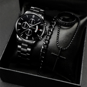 Orologio da Polso Analogico di Marca per Uomo, Lussuoso con Calendario, Bracciale in Acciaio Inossidabile, Set Orologio al Quarzo - Product Image 4