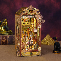 Nouveau haute qualité 3d en bois Puzzle serre-livres ancienne ville égyptienne Miniature maison livre Nook bricolage librairie étagère Insert