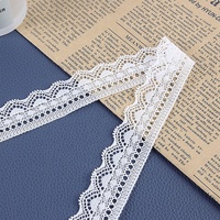 Dentelle brodée blanche à l'ammoniac, motif brocart, pour sous-vêtements et vêtements, accessoires en dentelle élastique simple face