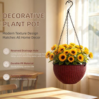 Jardinière murale traditionnelle à double pot à étages, auto-arrosante avec trou de drainage pour jardin au sol