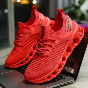 Chaussures de couple de loisirs à tissage volant transfrontalier grande taille 36-46 logo personnalisable chaussures de course décontractées et à la mode - Product Image 2