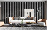 Panneau mural avec lamelles Panneau mural étanche pour magasin Pvc Bois Décor Intérieur Sonore Intérieur Panneaux muraux souples Carreaux autocollants