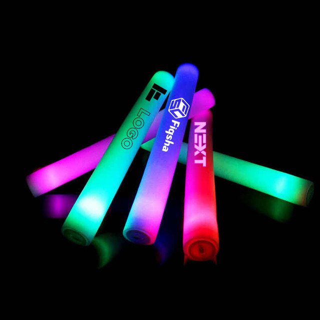 Nicro Wholesale Custom Colorful Luminous Flashing Sponge Cheer Light Glowing in Dark Concerts Neno Party Supplies Led Foam Stick
