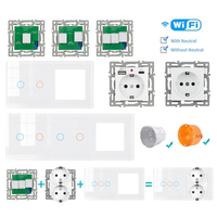 Système de Prise Murale Modulaire DIY avec Interrupteur, Standard UE, Panneau en Verre, Connectivité WiFi Tuya Alexa Google Home, Personnalisable