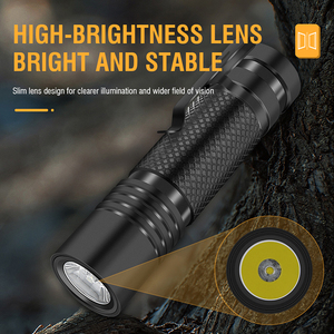 Lampe LED tactique portable haute luminosité 3000 Lumen en alliage d'aluminium IP65 rechargeable USB Type C avec clip pour chapeau, idéale pour le camping, la sécurité quotidienne et les situations d'urgence - Product Image 6