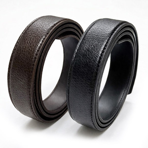 Correa de cuero de vaca negra/marrón AT-30-120-Classic fabricada en Corea, 30 mm x 120 cm, sin orificios para hebilla automática de trinquete. - Product Image 6